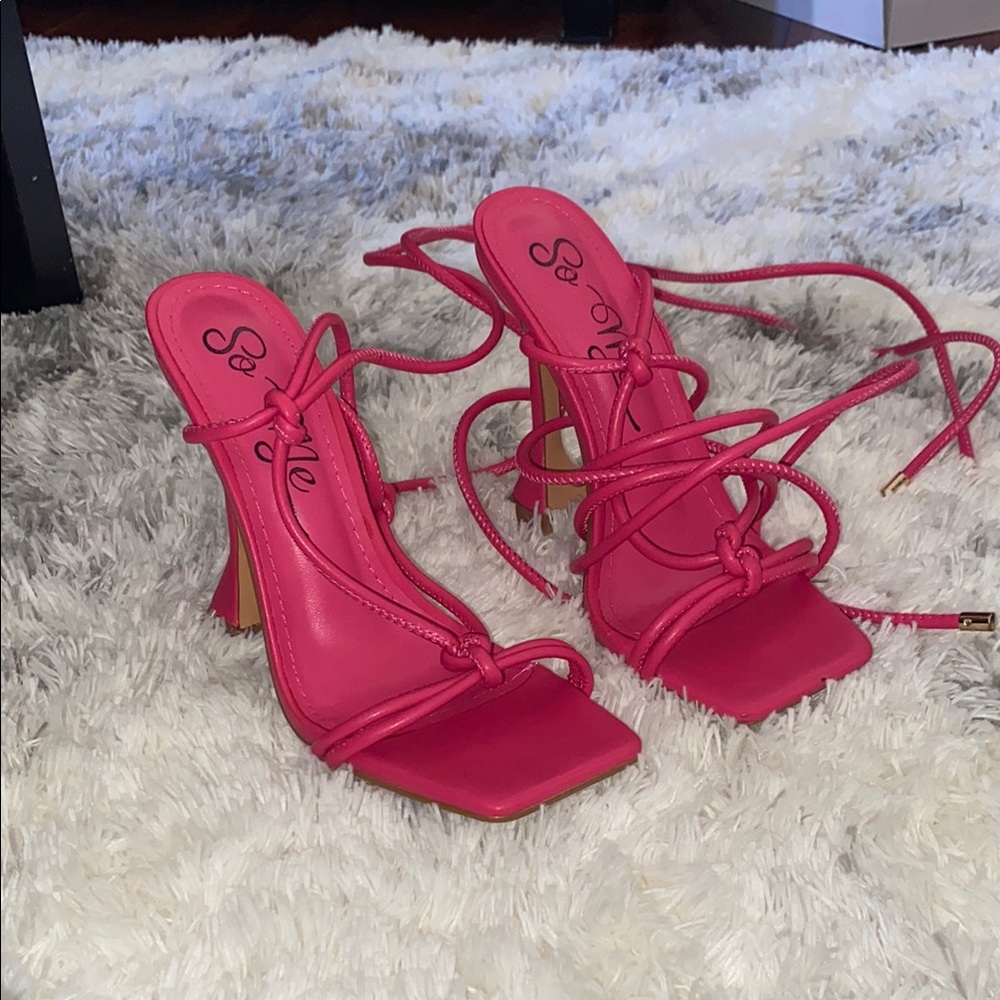 Stylish Pink Strappy Heels